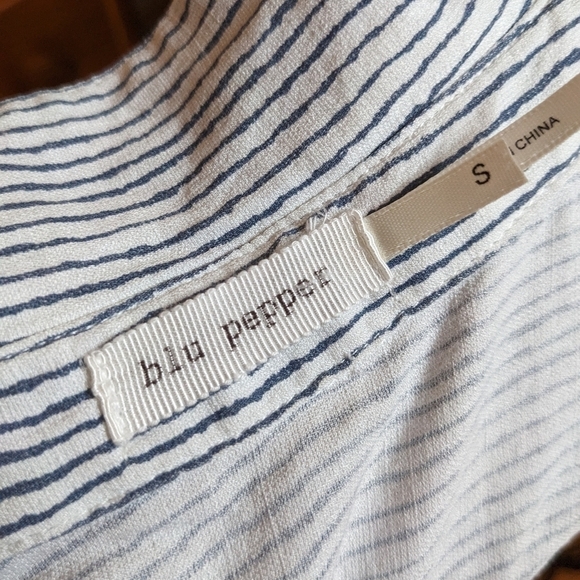 Blu Pepper beach vacation cover up STRIPE SIDE SLITS Delicate Flow Sz Small - Picture 10 of 13